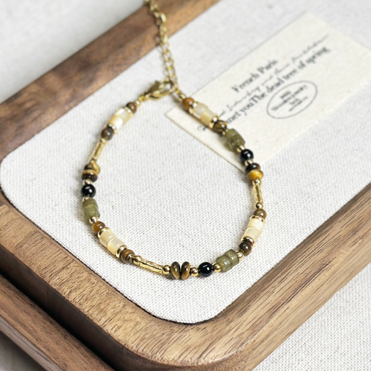 Natural Shell Bracelet Milad Color Tiger Eye Bracelet Simple Imported Seed Bead Bracelet