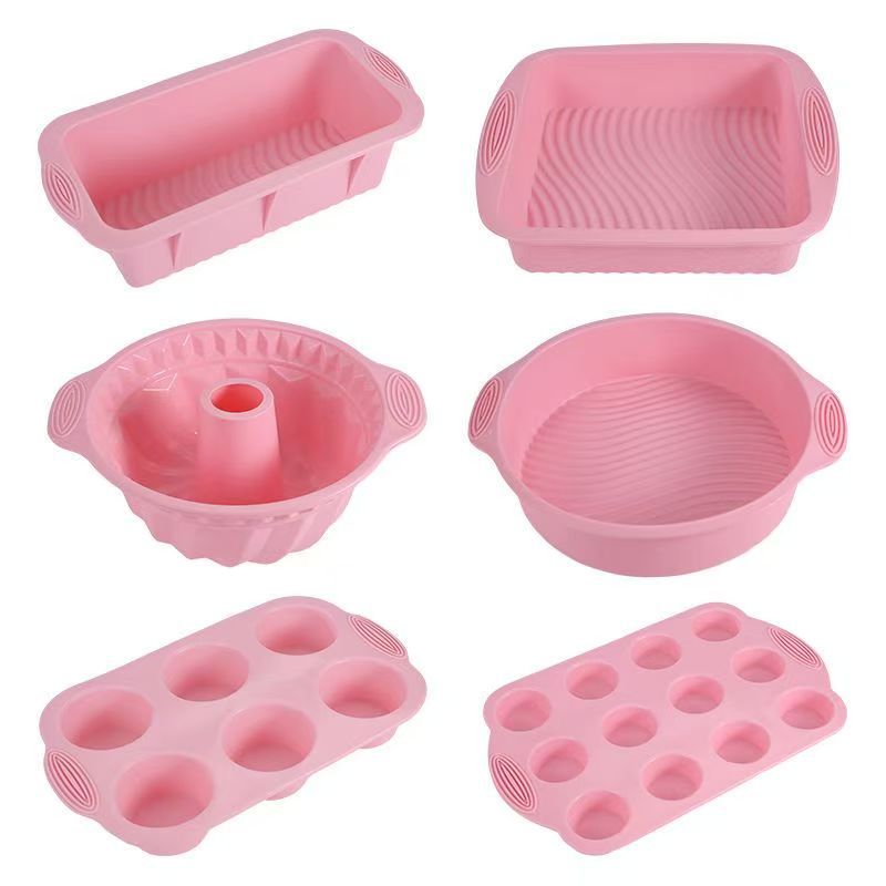 Food-grade thickened silicone cake mold set, toast square round hollow Gugelhupf, home baking tool