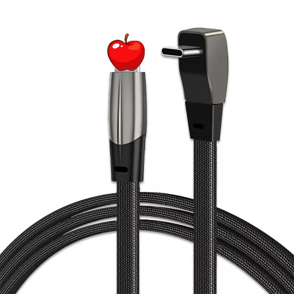For Tesla Model 3/Y Car 60W Angled Type-C to C Fast Charging Data Cable PD27W Charging Cable