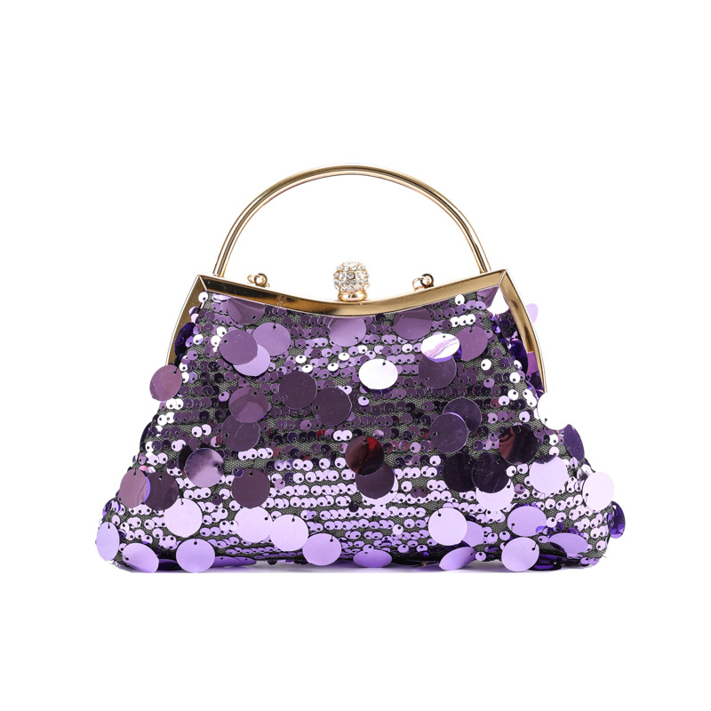 Women's Bag New Linen Bag Heavy Sequins Mesh Splicing Embroidery Clutch Evening Bag Elegant Handbag
