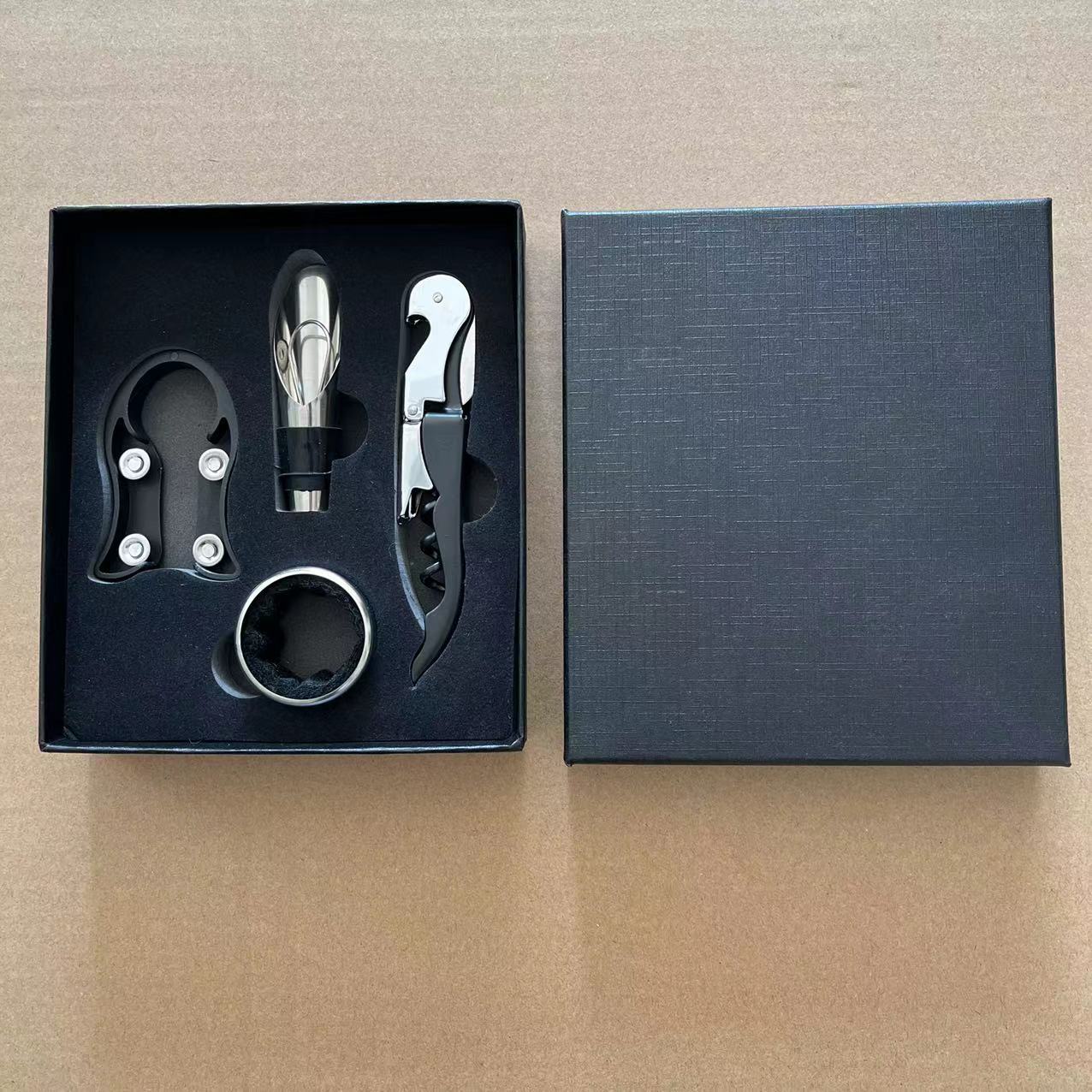 Red Wine Tool Wine Gift Box Set Four-Piece Set Paper Box Set Red Wine Gift Box