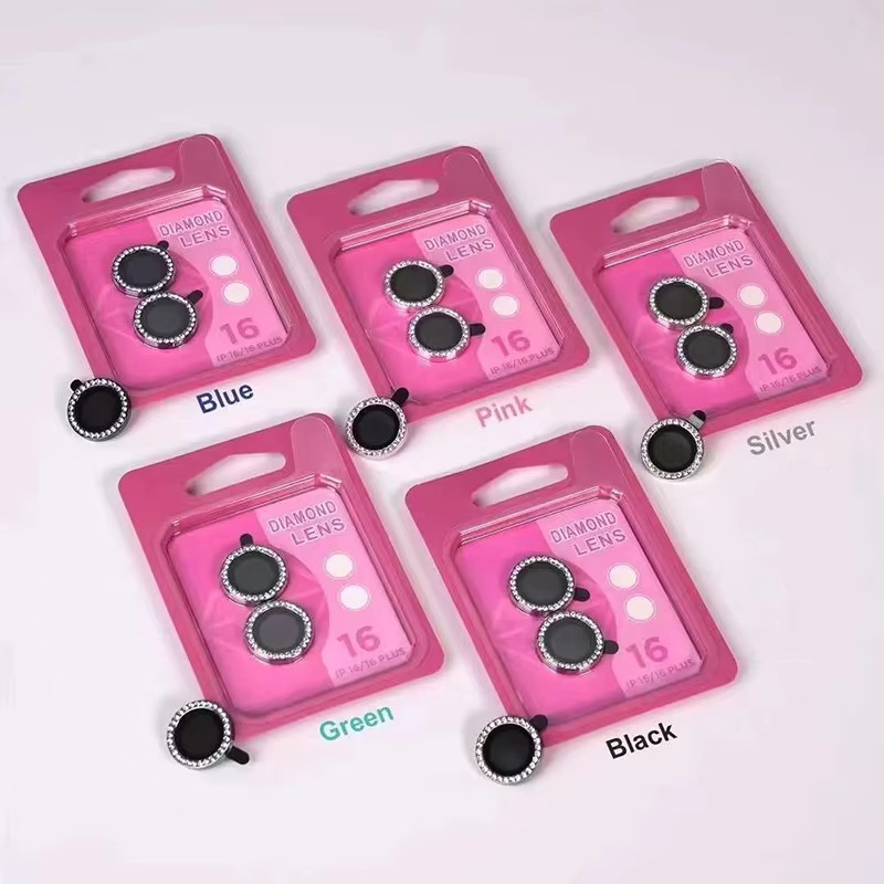 Luxury 3D Diamond Camera Lens Tempered Glass Film Applicable for Tecno Camera Phone Lens Protective Film