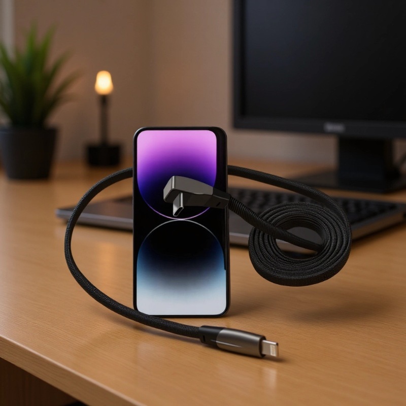 For Tesla Model 3/Y Car 60W Angled Type-C to C Fast Charging Data Cable PD27W Charging Cable