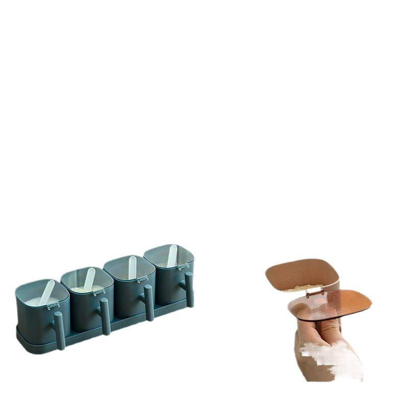 kitchen combination seasoning box seasoning jar kitchen supplies with lid salt jar seasoning household with spoon storage box