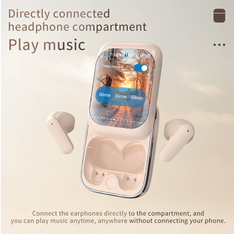 Strict H8 large screen slide smart Bluetooth earphone color screen display noise reduction touch screen multifunctional wireless TWS