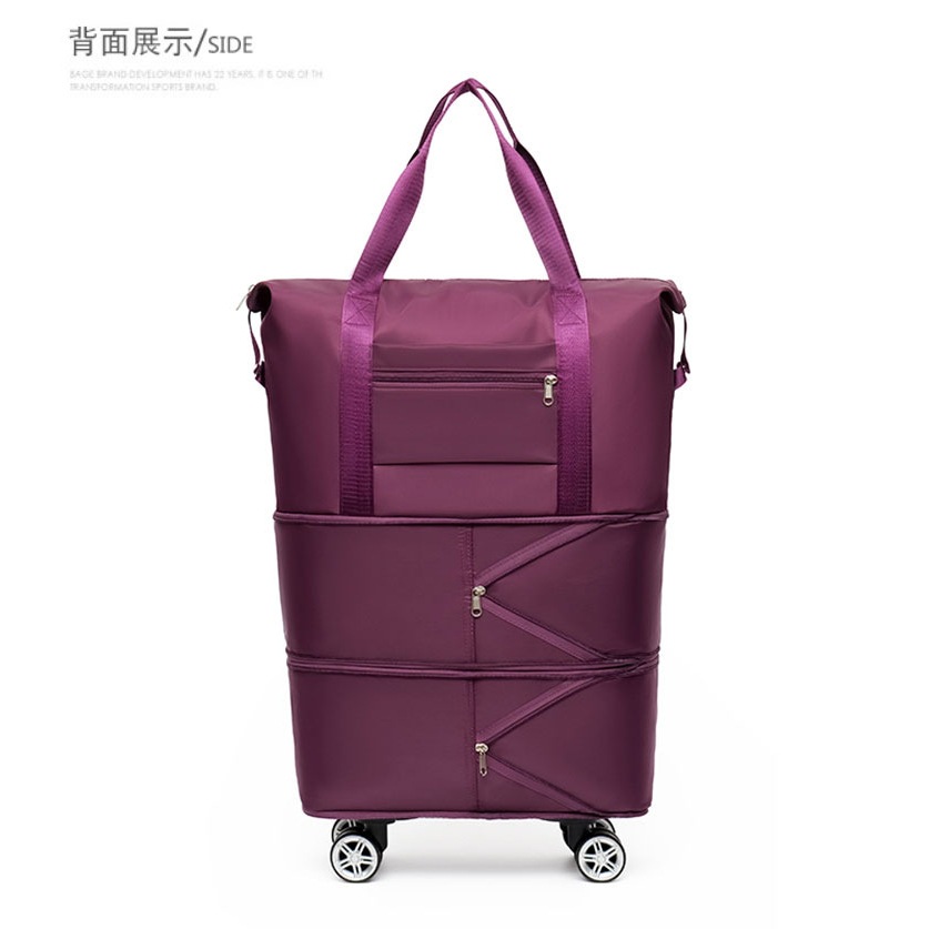 Universal wheel travel bag with wheels, large capacity bag for women, foldable trolley bag, shopping storage bag