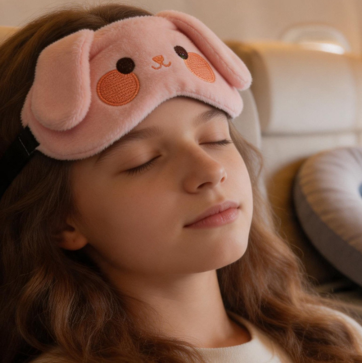 New plush cute cartoon eye mask, ice compress for children, men and women, light-blocking sleep, relieve fatigue, outdoor