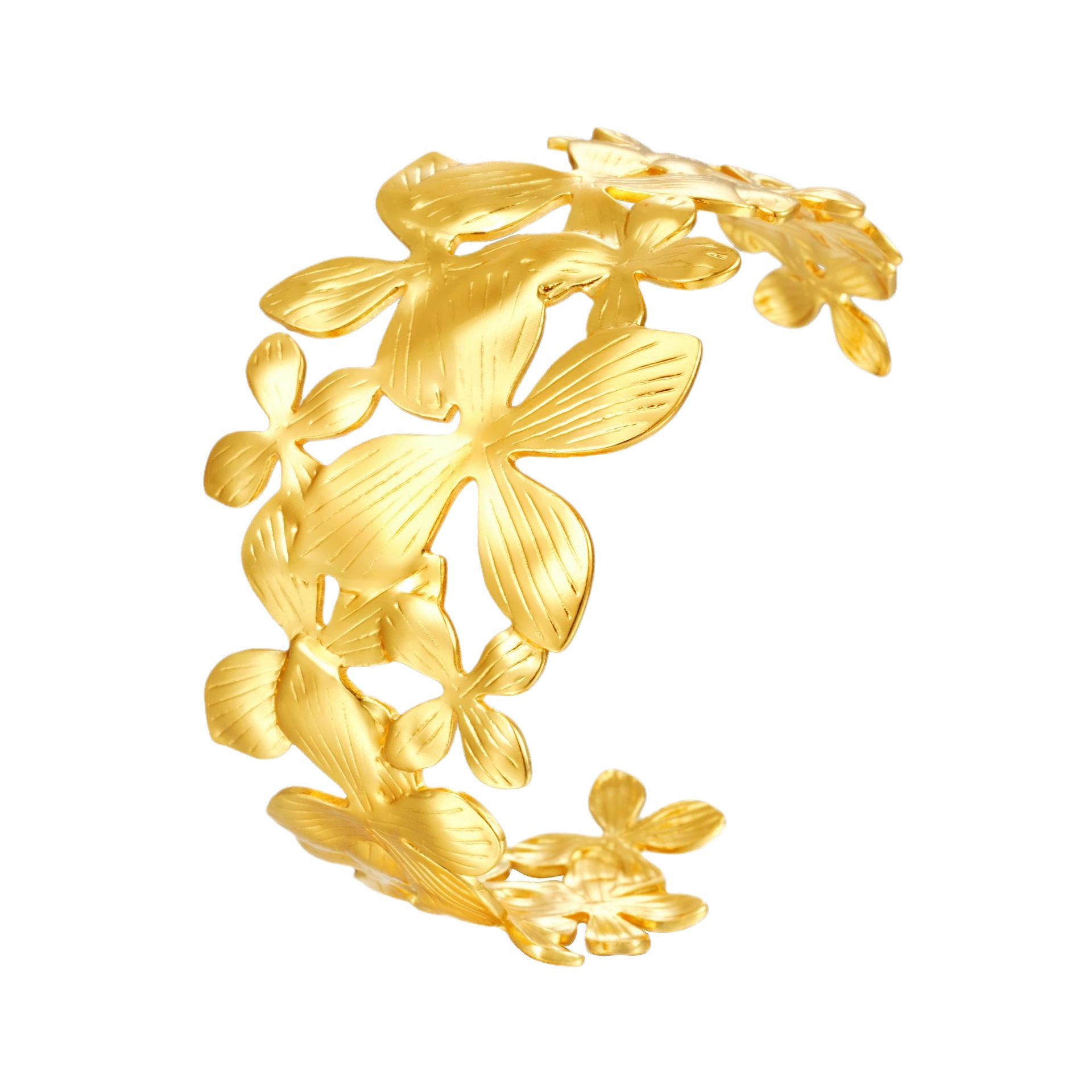 Exclusive stainless steel open bangle for women, C-shaped oil-pressed bracelet accessory