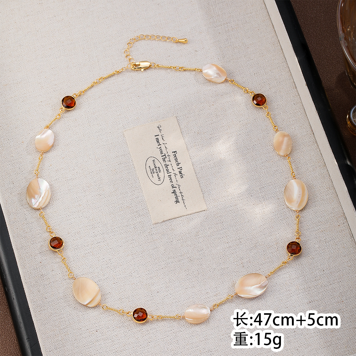 Jewelry Set Abalone Shell Autumn Winter Earring Necklace Set Milad Style Women's Jewelry Set Vintage Jewelry