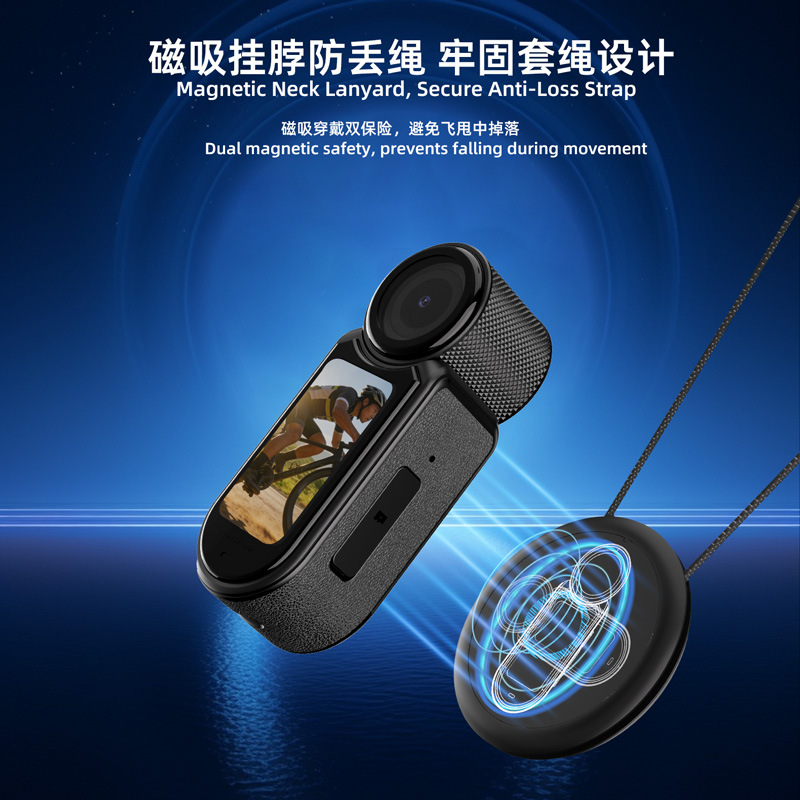 2.7K Thumb Camera Student Climbing Neck Mount Magnetic Vlog Recorder Outdoor Cycling Yoek Action Camera