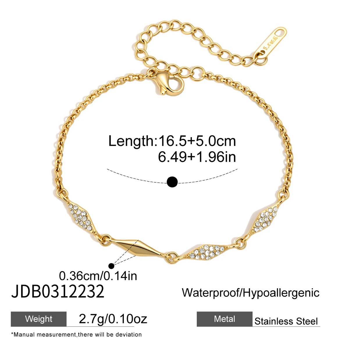 Jieding stainless steel zircon bracelet niche stacking hand jewelry titanium steel 18k accessories