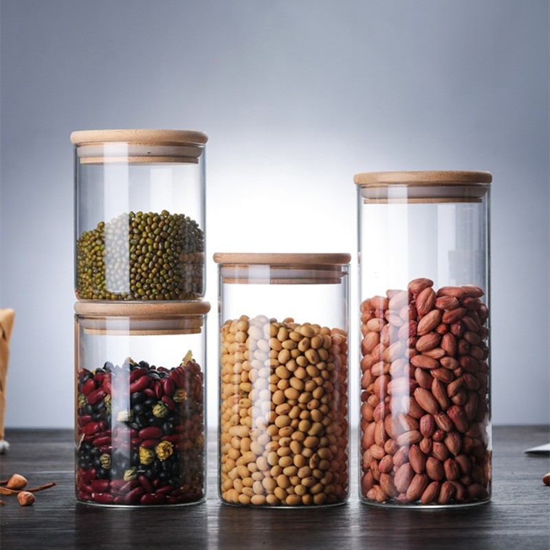 Sealed jar glass bottle with lid, food-grade grain storage jar, tea leaf dried fruit storage container, empty bottle large capacity