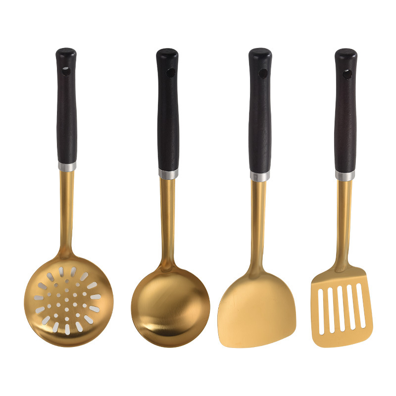 Thickened Stainless Steel Spatula Frying Spoon Slotted Spoon Frying Spatula Kitchen Utensils Set Frying Iron Spatula Home Kitchen Anti-Scald