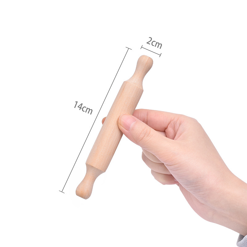 Wooden baking tool, children's mini rolling pin, paint-free small rolling pin, home dumpling wrapper roller, rolling pin