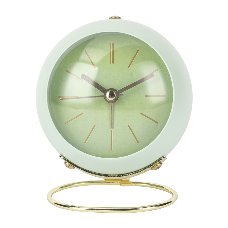 Carefully selected European metal alarm clock, simple clock silent electronic desk clock living room bedroom desk clock