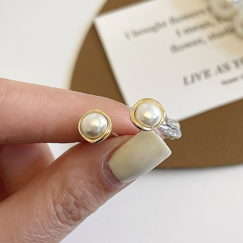 S925 silver needle simple small pearl ear studs simple mini short earrings earrings for women 6545