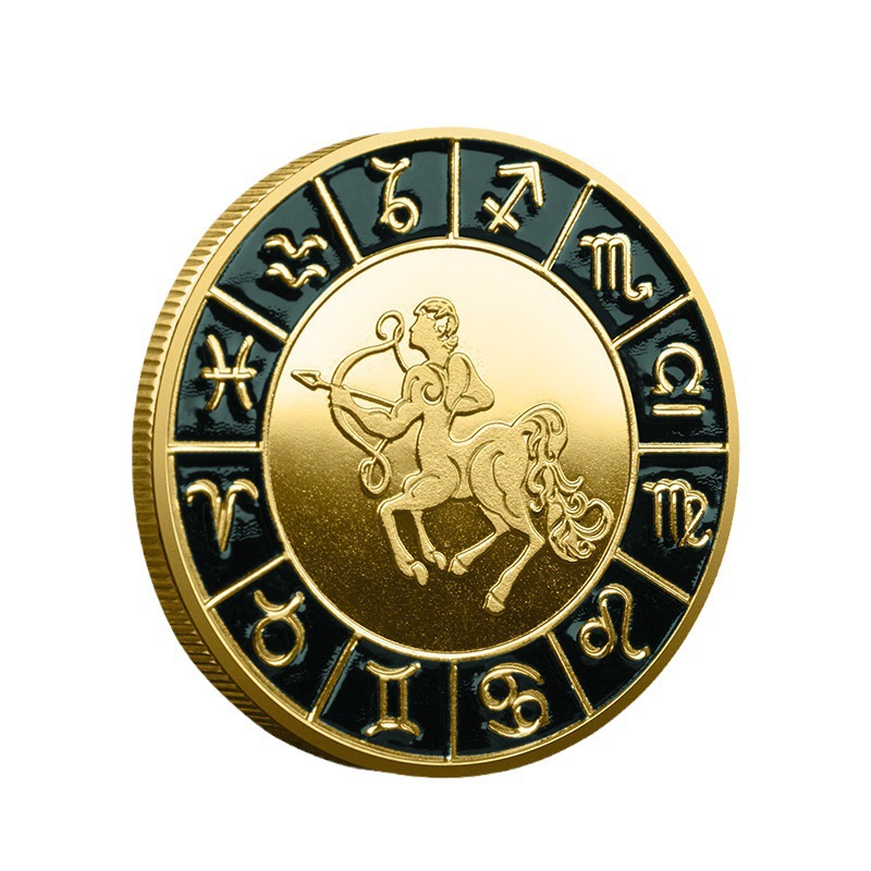 Twelve Zodiac Commemorative Medal 12 Pieces Full Set Coin Zodiac Commemorative Coin Lucky Coin Zodiac Twelve Palace Collection