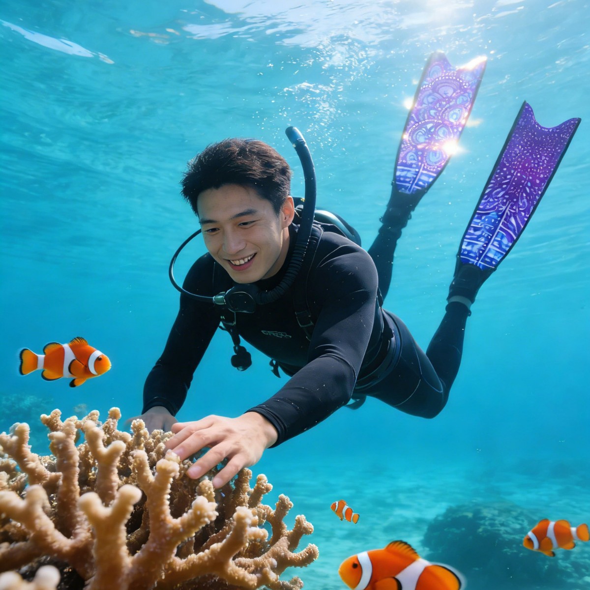 Junhaiyinsi free diving fins fiberglass long swim fins for men and women professional coated long fins