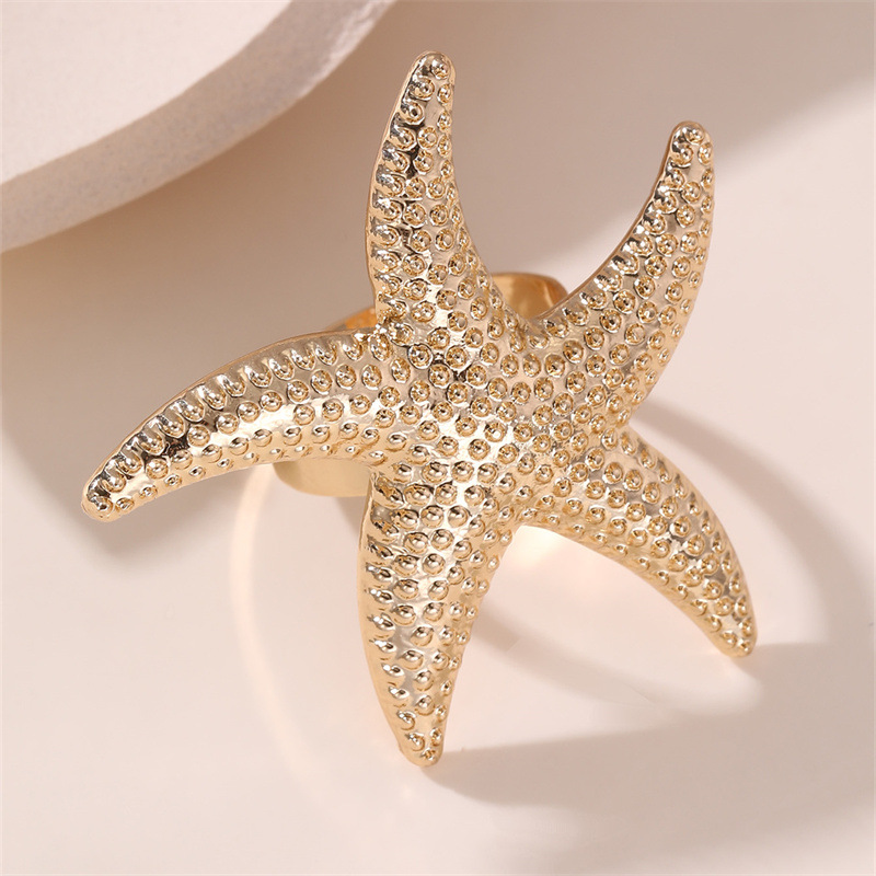 RZ0827 Exaggerated Metal Women's Ring Summer Ocean Style Vacation Season Women's Ring Hoop Accessory