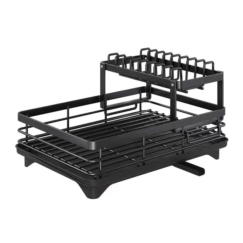 Dish storage rack stainless steel drain dish plate rack sink no-install kitchen storage rack drain basket dish knife chopstick rack