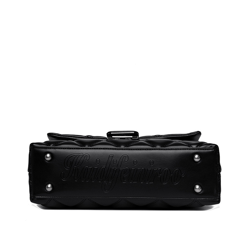 Diamond Stitch Embroidery Bag Women's 2025 New Casual Crossbody Bag Simple Soft Leather Handbag