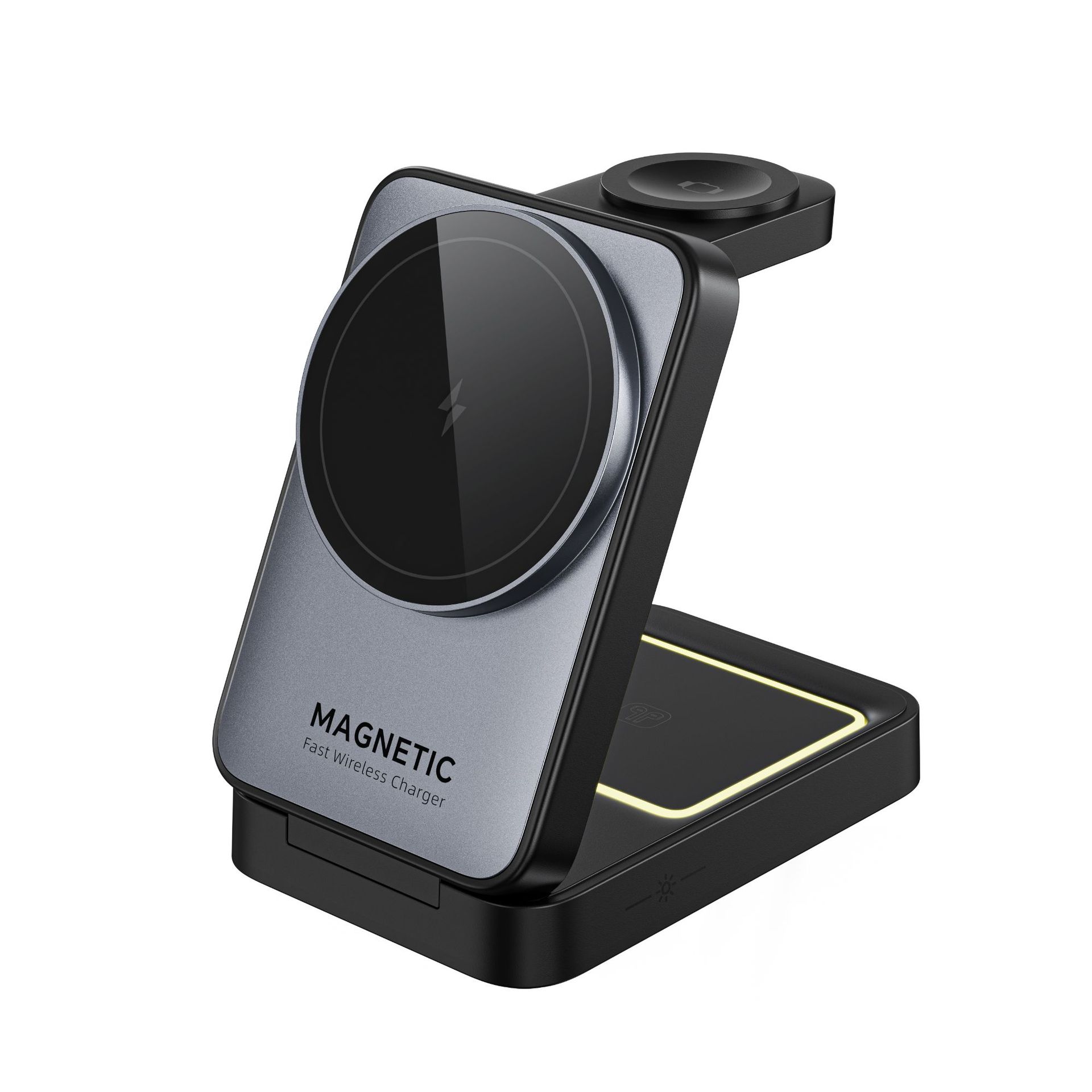 Magnetic Foldable Wireless Charger 3-in-1 Fast Charge 15W Compatible with Apple Watch Phone Digital Wireless Charger