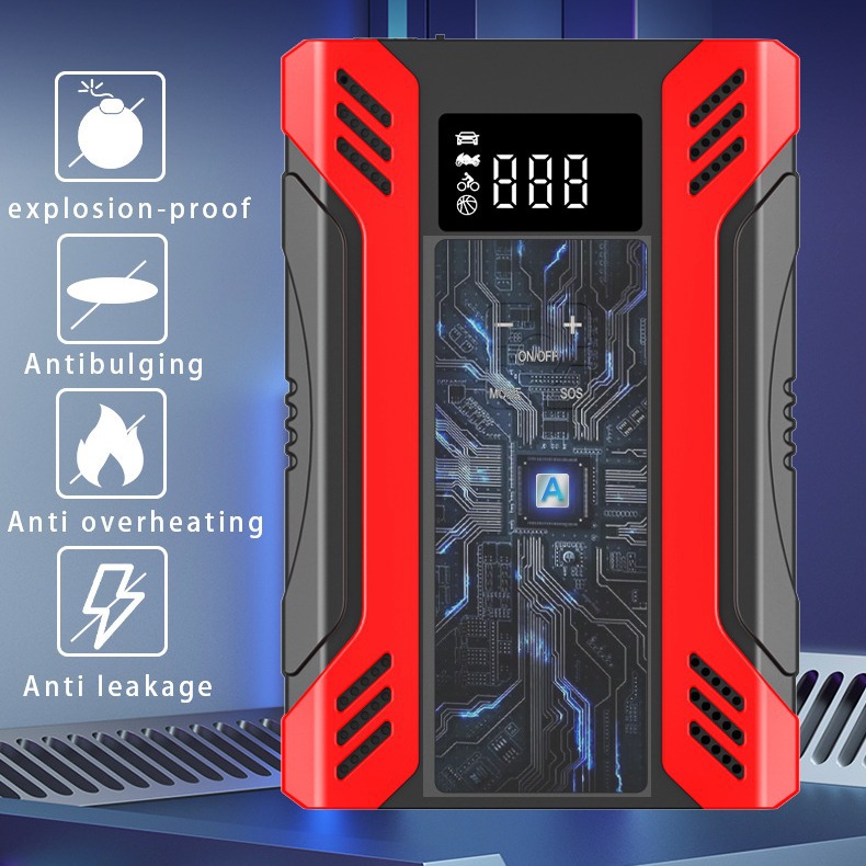 New Multifunctional 12V Car Portable Emergency Start Power Bank Mobile Power Wireless Inflator Pump All-in-One