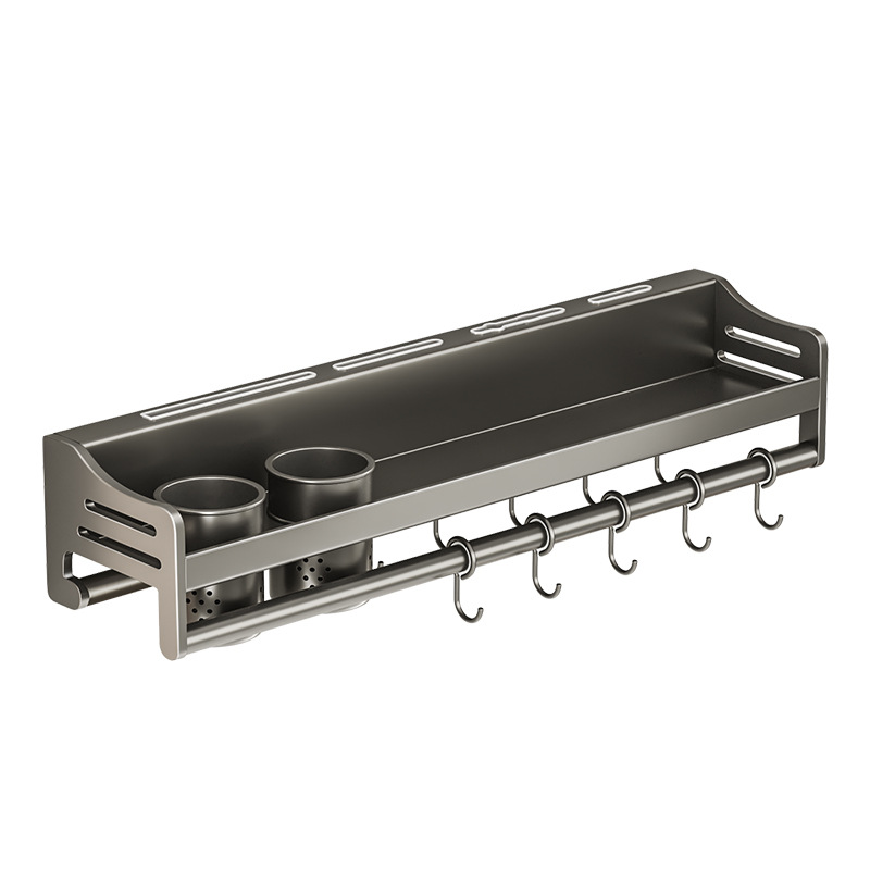 304 Stainless Steel Storage Rack No Drilling Seasoning Rack Chopstick Knife Rack Supplies Storage Rack Wall-Mounted Home