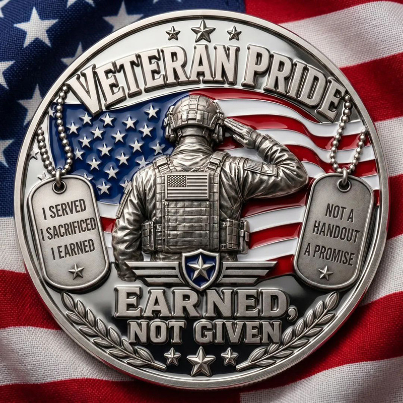 American Veterans Commemorative Coin DD-214 Military Challenge Coin New Standalone Site Product Supplier