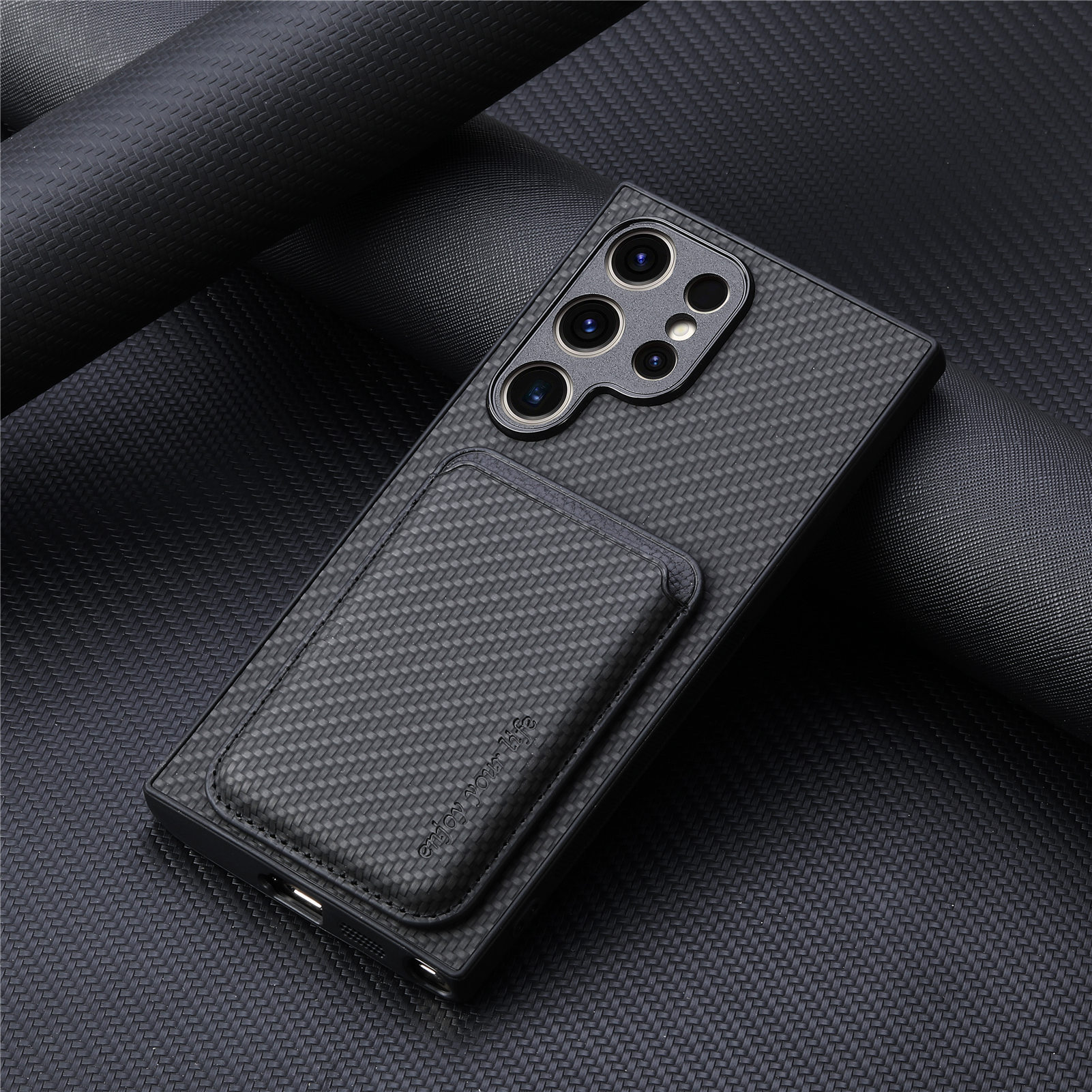 For Samsung phone case S26 Ultra protective case S25 Fe magnetic Magsafe two-in-one card case leather case