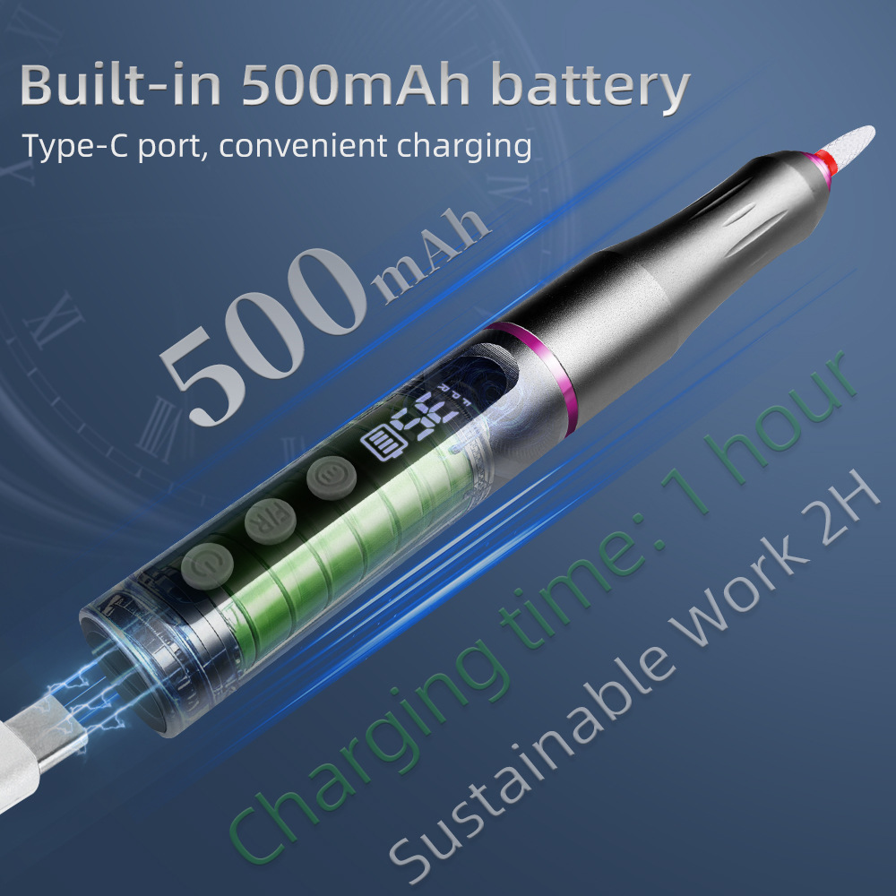 New Nail Drill with Metal Body, 35000 RPM, for Removing Dead Skin and Gel Polish, Electric Nail File