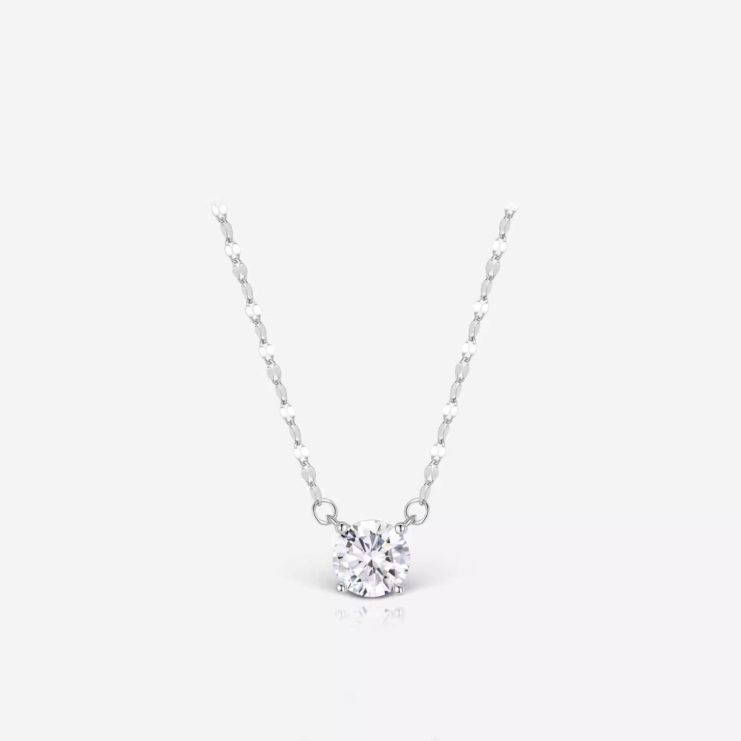 Lip chain nose shit diamond necklace neck drop of tears four-prong mini single diamond sea blue zircon pendant锁骨 chain
