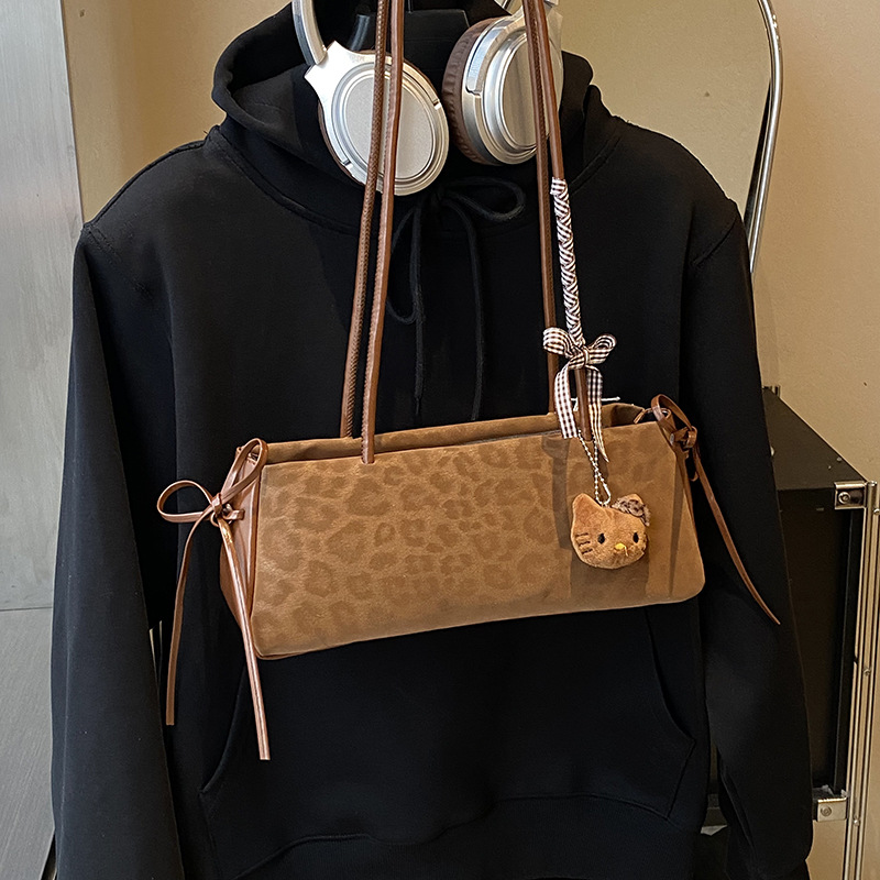 Autumn Niche Leopard Print Bags Women Large Capacity 2025 New Casual Niche Shoulder Underarm Bags Work Commute Bags