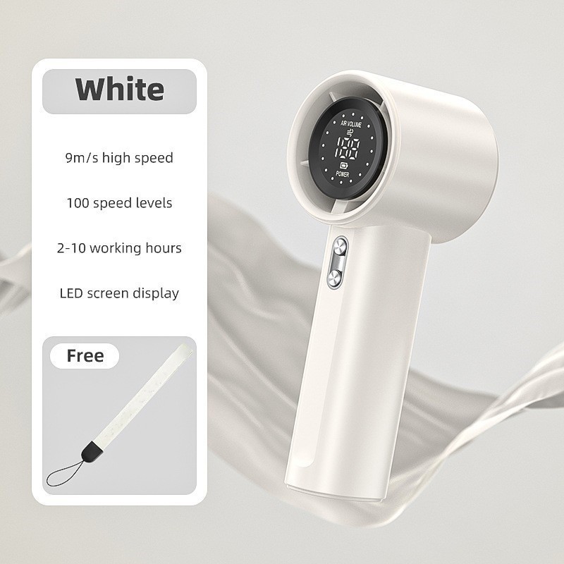 S001 Handheld Small Fan USB Charging 100 Gear Digital Display Mini High Speed Handheld Turbo Violent Fan