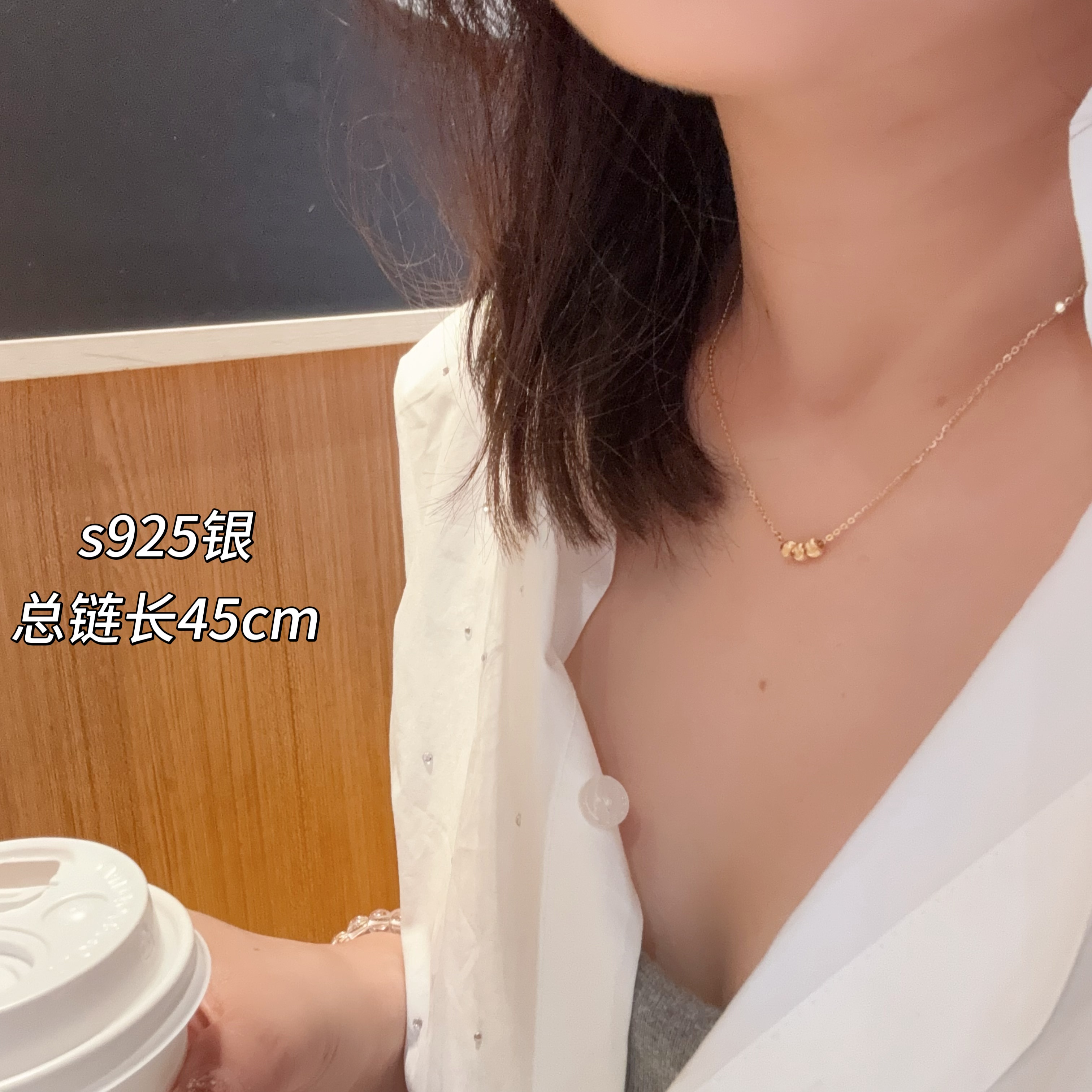 Original S925 Silver Cat Eye Road to Success New Delicate Collarbone Chain Commute Necklace 8805