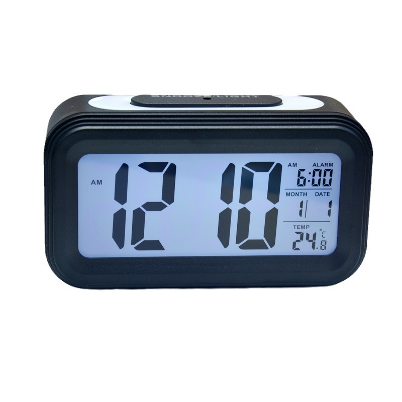New Electronic Alarm Clock Children Silent LED Smart Light Sensing Large Screen Digital Display Night Light Student Wake-up Clock