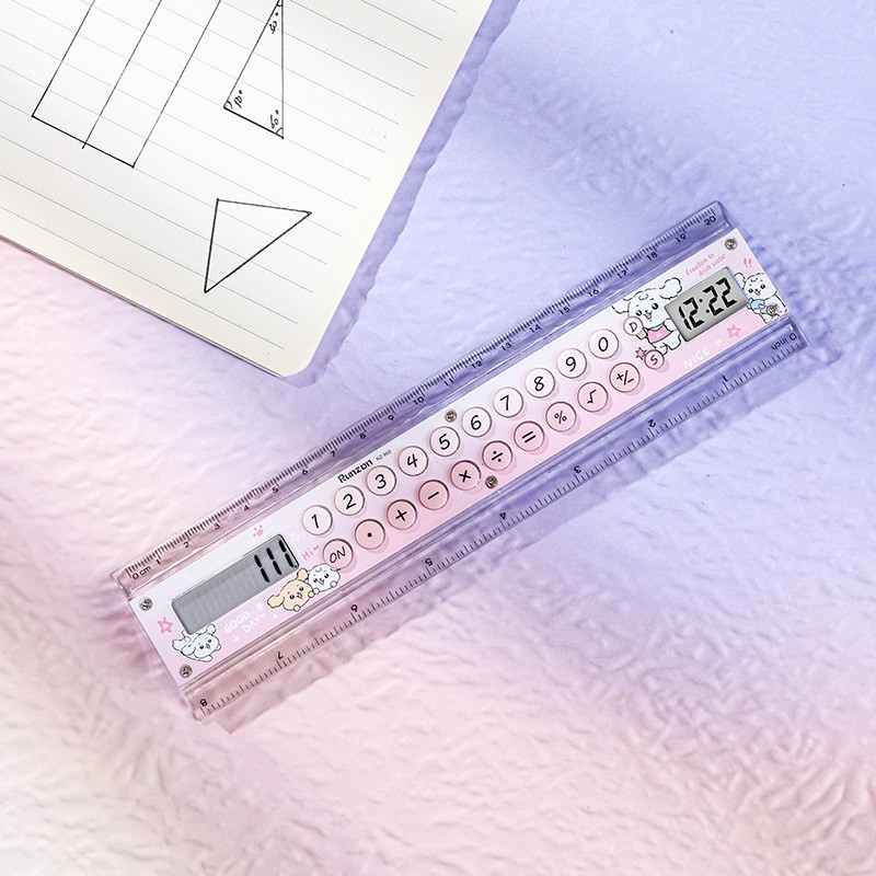 Ruler Calculator Cute Girl Ruler Multifunctional Student Stationery Computer Cute Learning Supplies