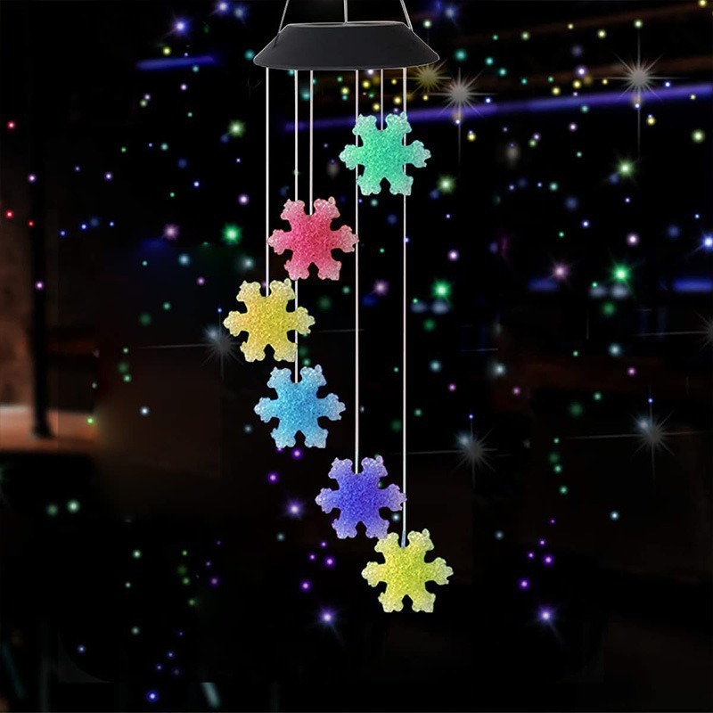Solar Wind Chime Courtyard Decorative Light Color Changing Balcony Outdoor Waterproof Hanging LED Hummingbird Light String