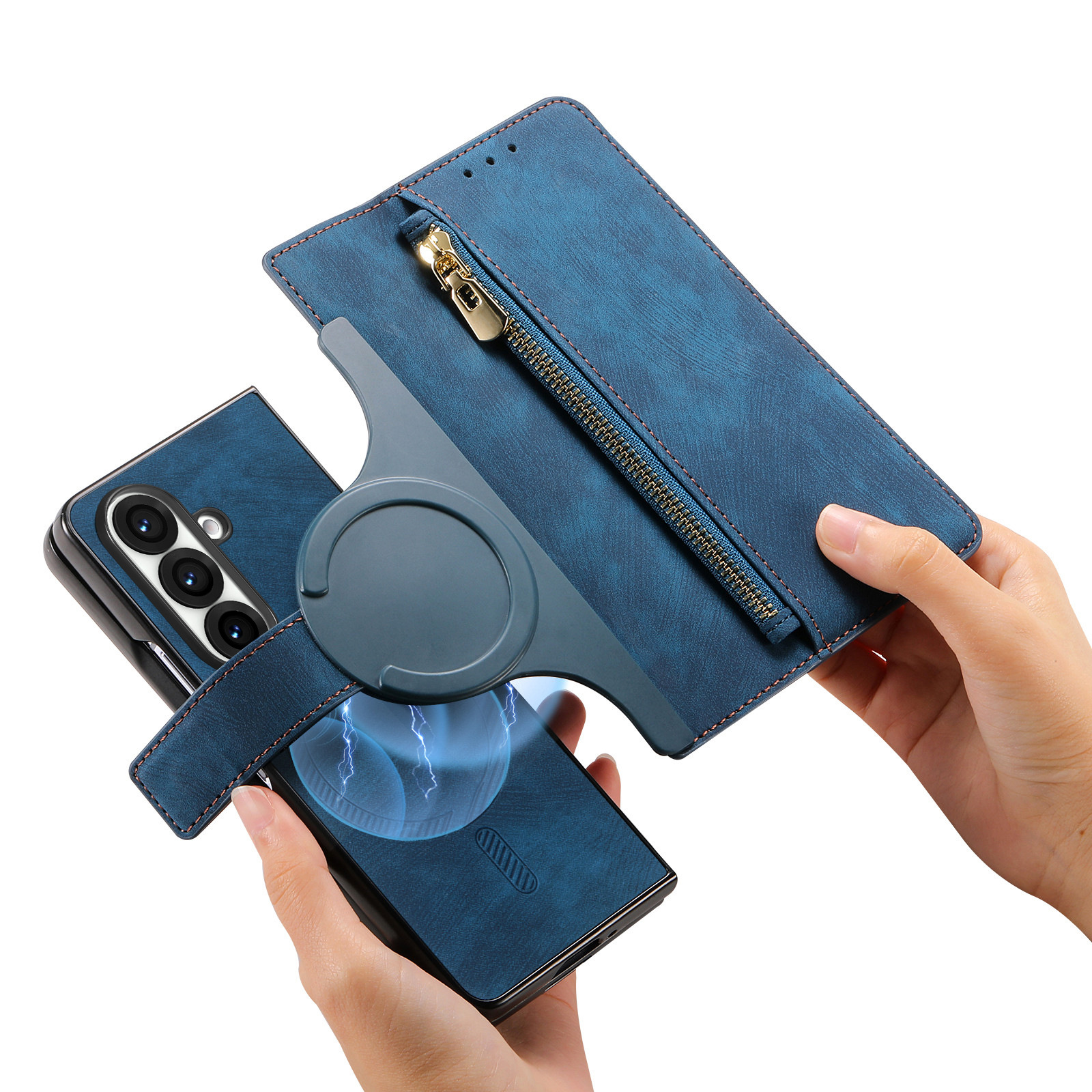 For Samsung Z Fold7 new magnetic two-in-one cover detachable phone leather case zfold7 case
