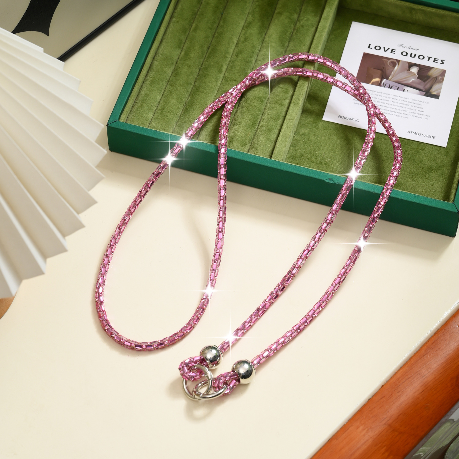 Beaded Rhinestone Crossbody Chain Luxury Diamond Long Phone Lanyard Bag Single Shoulder Chain