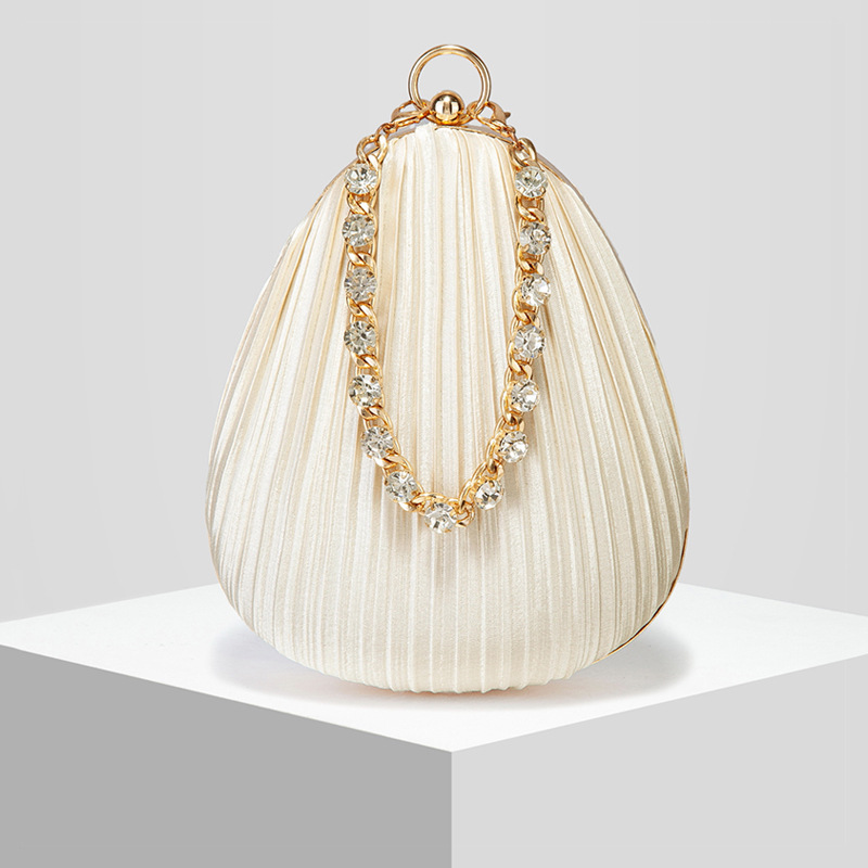 New Women's Satin Pleated Evening Bag Wedding Bag Banquet Bag Handbag Evening Bag
