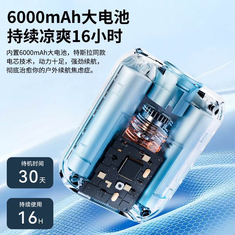 New waist fan silent portable neck fan outdoor work 12H long battery life USB rechargeable