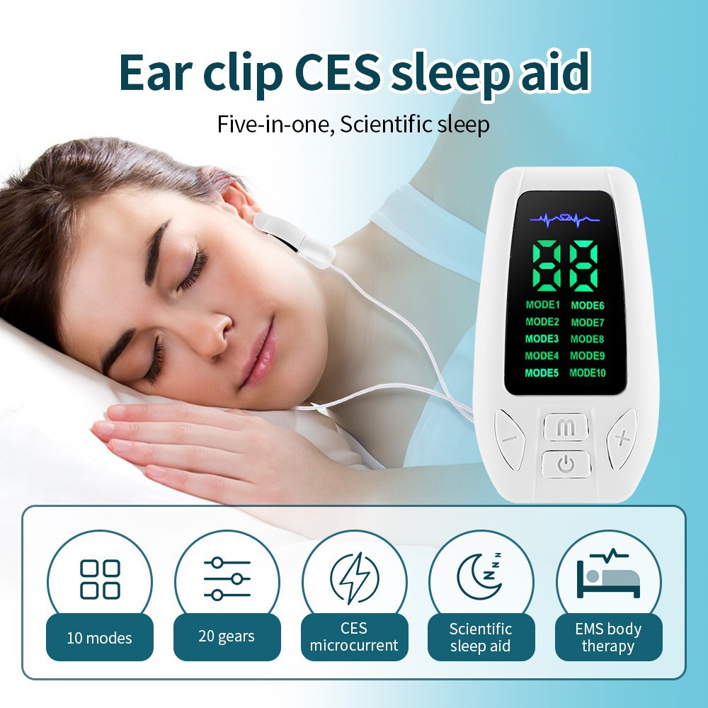 EMS microcurrent massager relieve fatigue ear clip sleep aid device sleep aid device meridian physiotherapy device