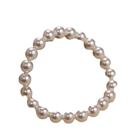Pearl bracelet for women round full string elegant simple bead women