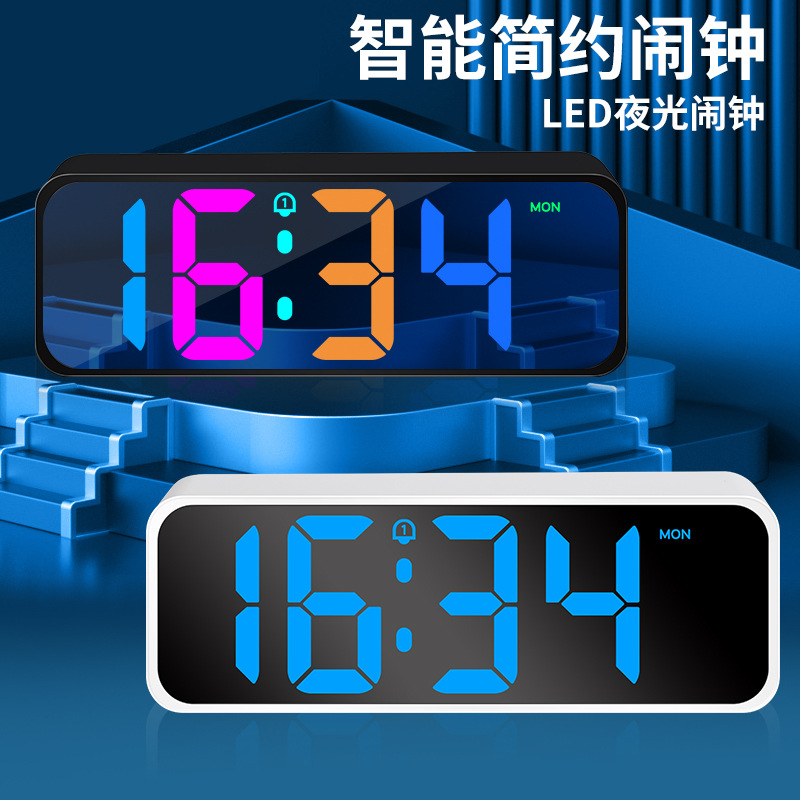 Touch minimalist LED mirror luminous electronic clock student dedicated led digital clock electronic alarm clock