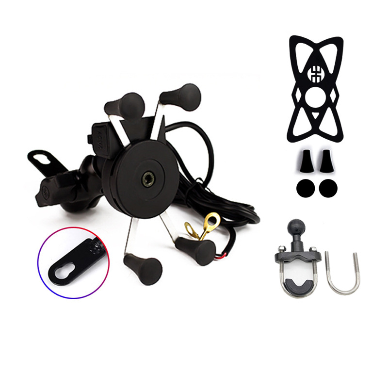 Outdoor cycling motorcycle navigation X-type phone mount electric vehicle rechargeable universal delivery mount outdoor