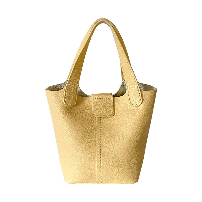 Women Bag PU Soft Leather Handheld Small Bag 2025 Summer New Casual Bucket Bag Single Shoulder Crossbody Bag