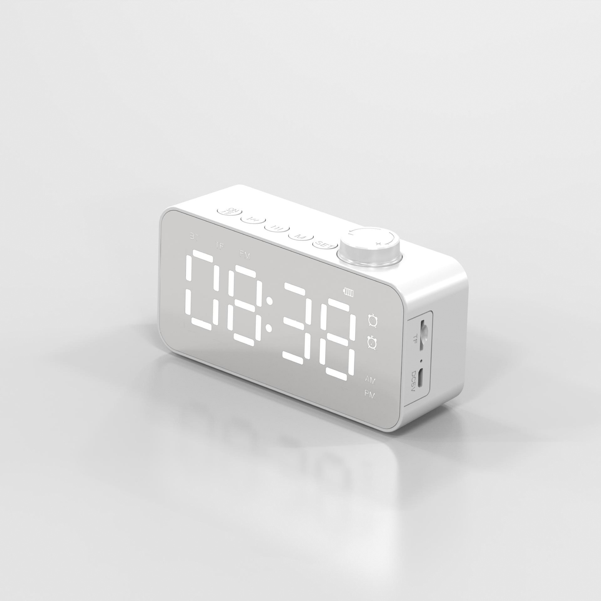 Clock speaker Bluetooth speaker gift clock alarm smart speaker heavy bass card desktop small speaker