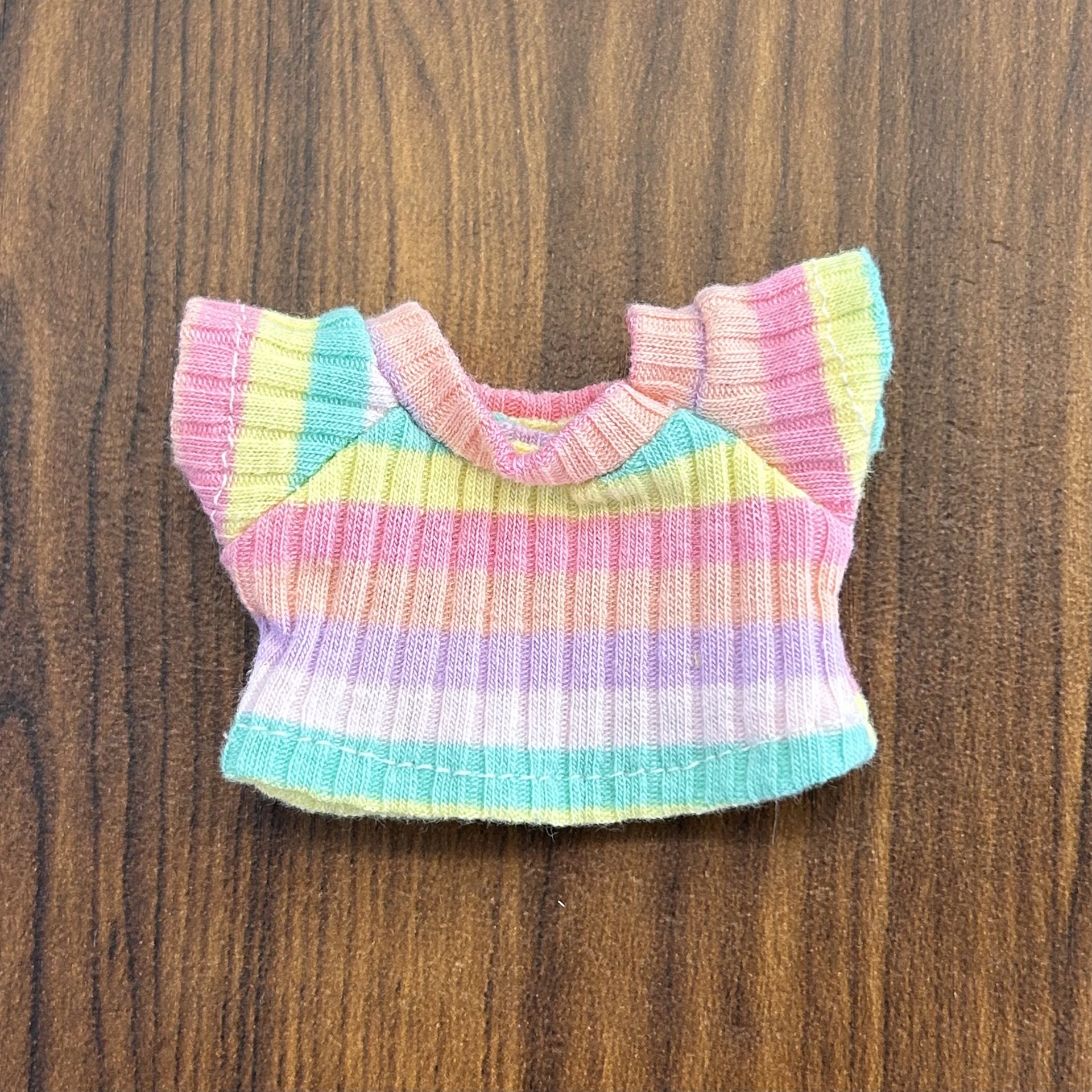10cm doll clothing rainbow sweater kt cat Labubu outfit accessory plush toy replacement accessory wholesale