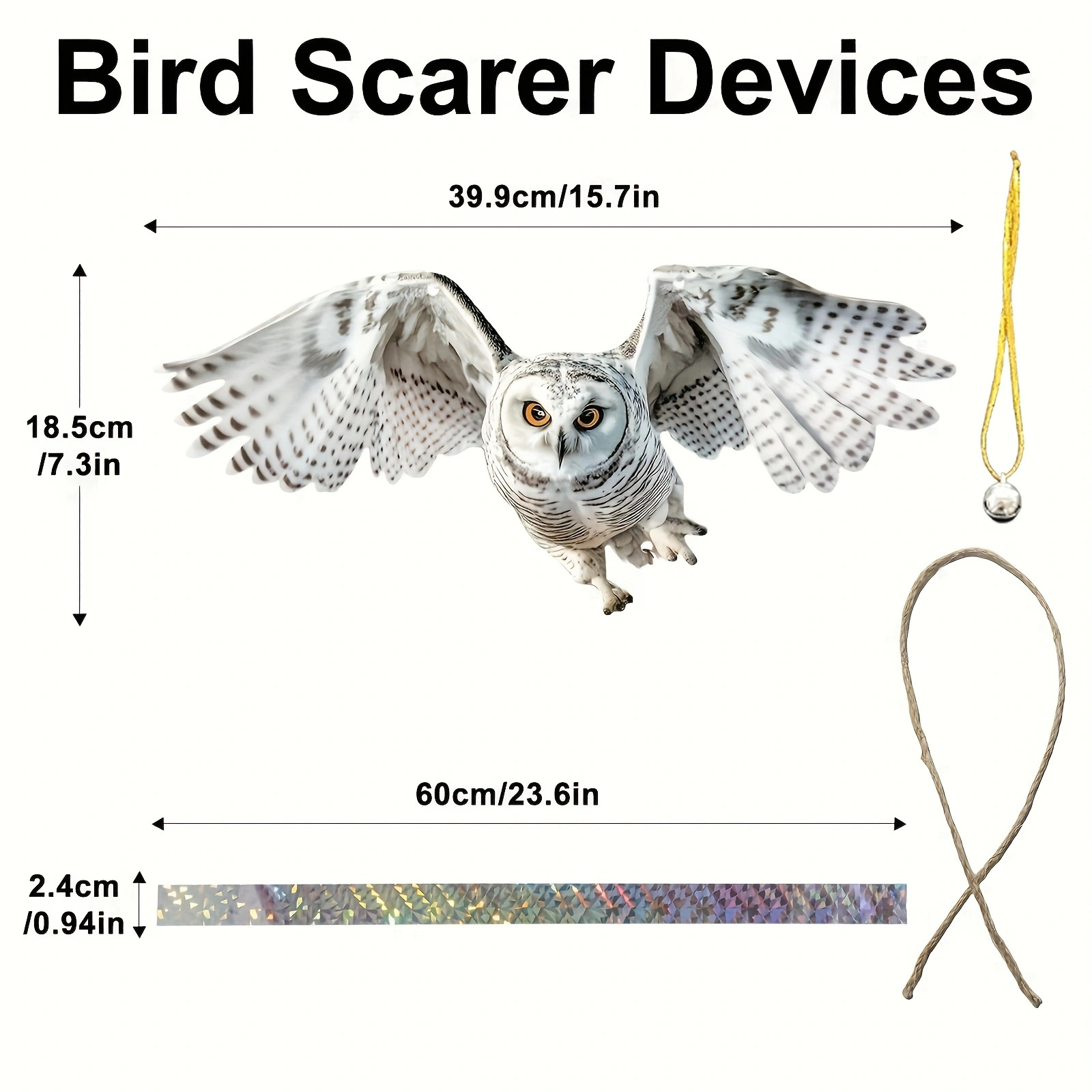 Garden Bird Repellent Storm Eagle 2D Acrylic Material Yard Lifelike Craft Hanging Decoration Simulated Animal